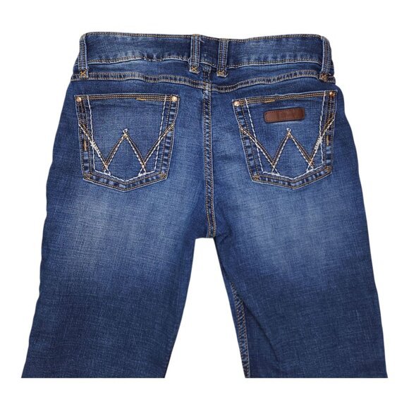 Wrangler Womens Bootcut Jeans 11X36 Blue Denim Mid-Rise Embroidered Pockets - Picture 4 of 11